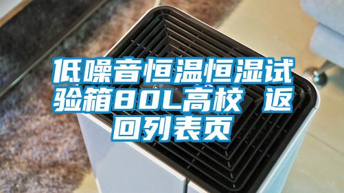 低噪音恒溫恒濕試驗(yàn)箱80L高校 返回列表頁