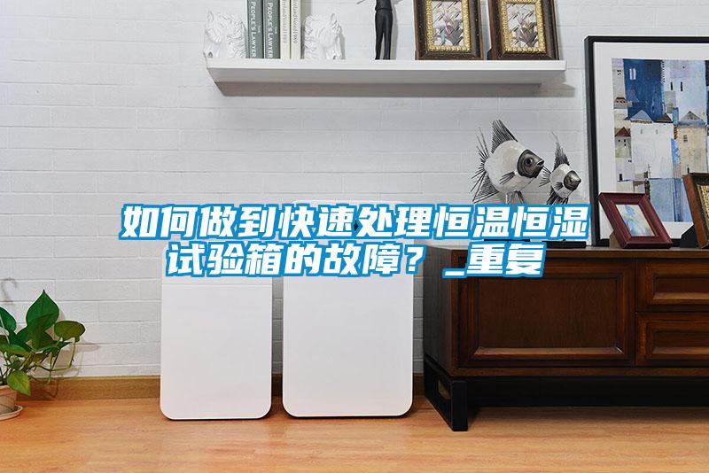 如何做到快速處理恒溫恒濕試驗箱的故障？_重復